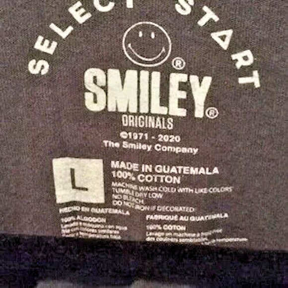SMILEY ORIGINALS MEN’S BLACK COLLARED SHIRT Sz L - Picture 5 of 6